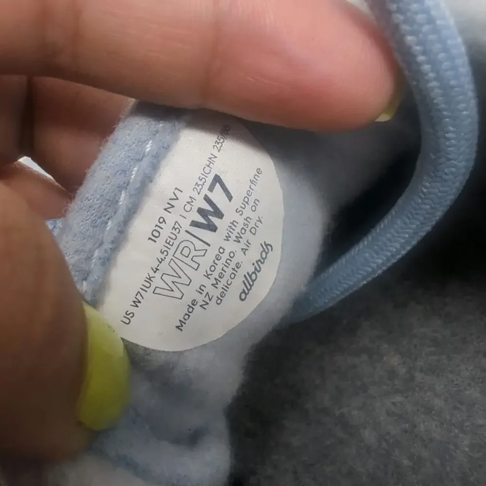 Allbird Wool Runners Blue Sneaker Womens Size 7